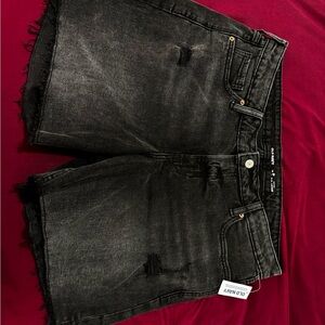 Old Navy Charcoal Distressed Denim Shorts
